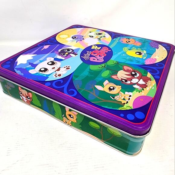 Rare Littlest Pet Shop Collector Tin Box 2000s Vtg Hasbro Storage Case Animals - Picture 1 of 11